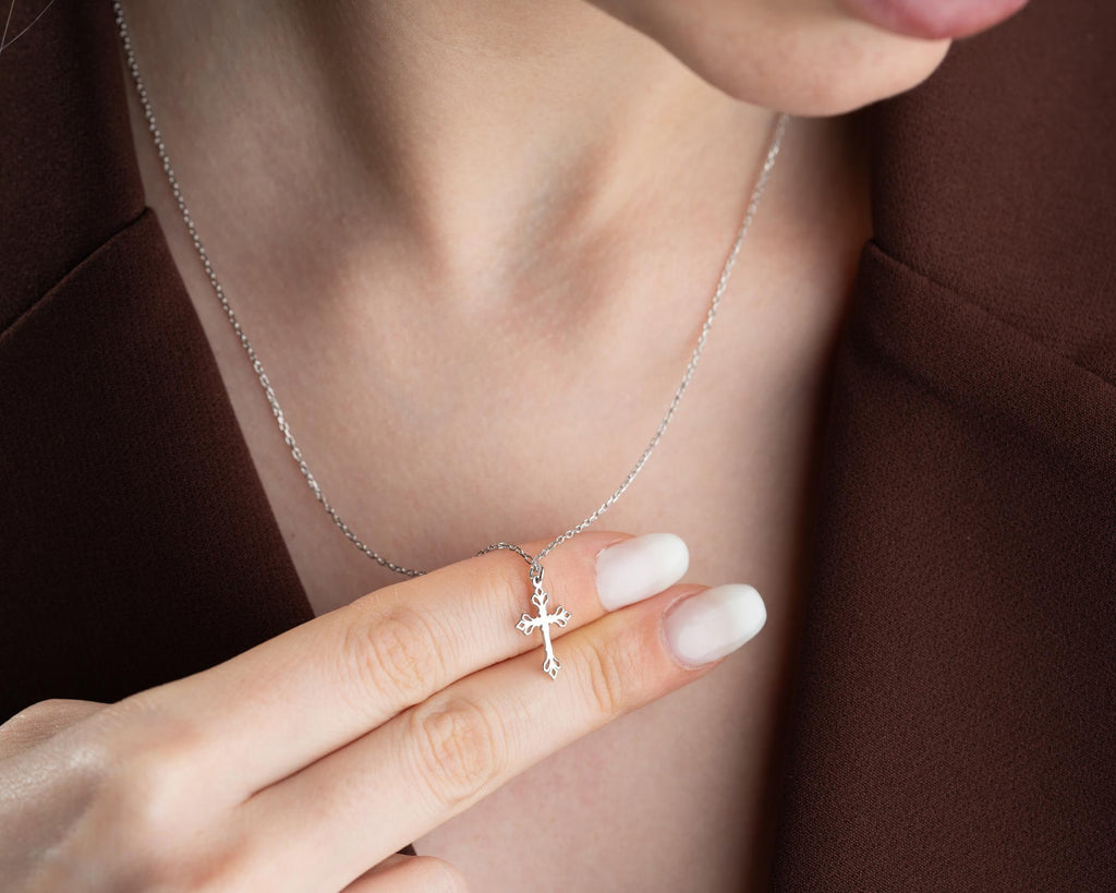 Grace & Glow Cross Necklace – Faith Wrapped in Pure Elegance