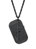Cross Necklace for Men Stainless Steel Dog Tag Bible Verse Black Pendant Chain Christmas Jewelry Gifts for Son
