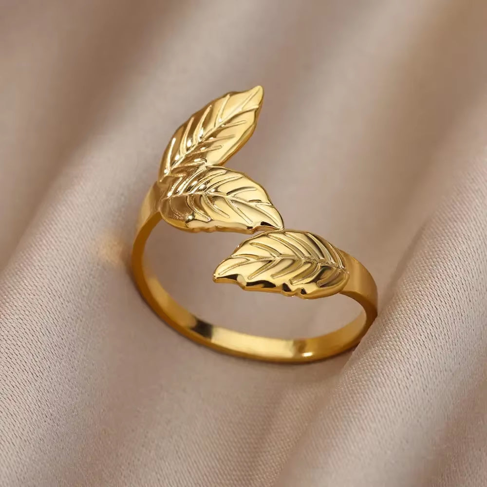 Stainless Steel Rings for Women Aesthetic Heart Gold Color Wedding Ring Vintage Waterproof Wedding Jewelry Prom Accessories Gift