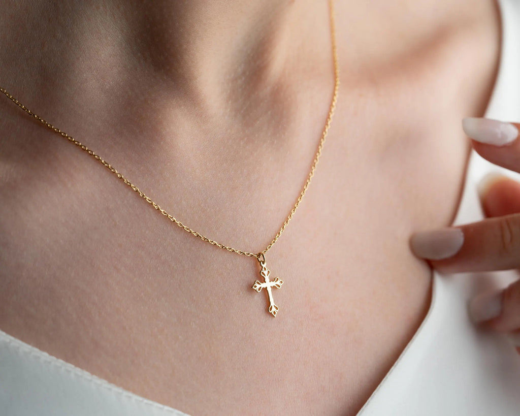 Grace & Glow Cross Necklace – Faith Wrapped in Pure Elegance