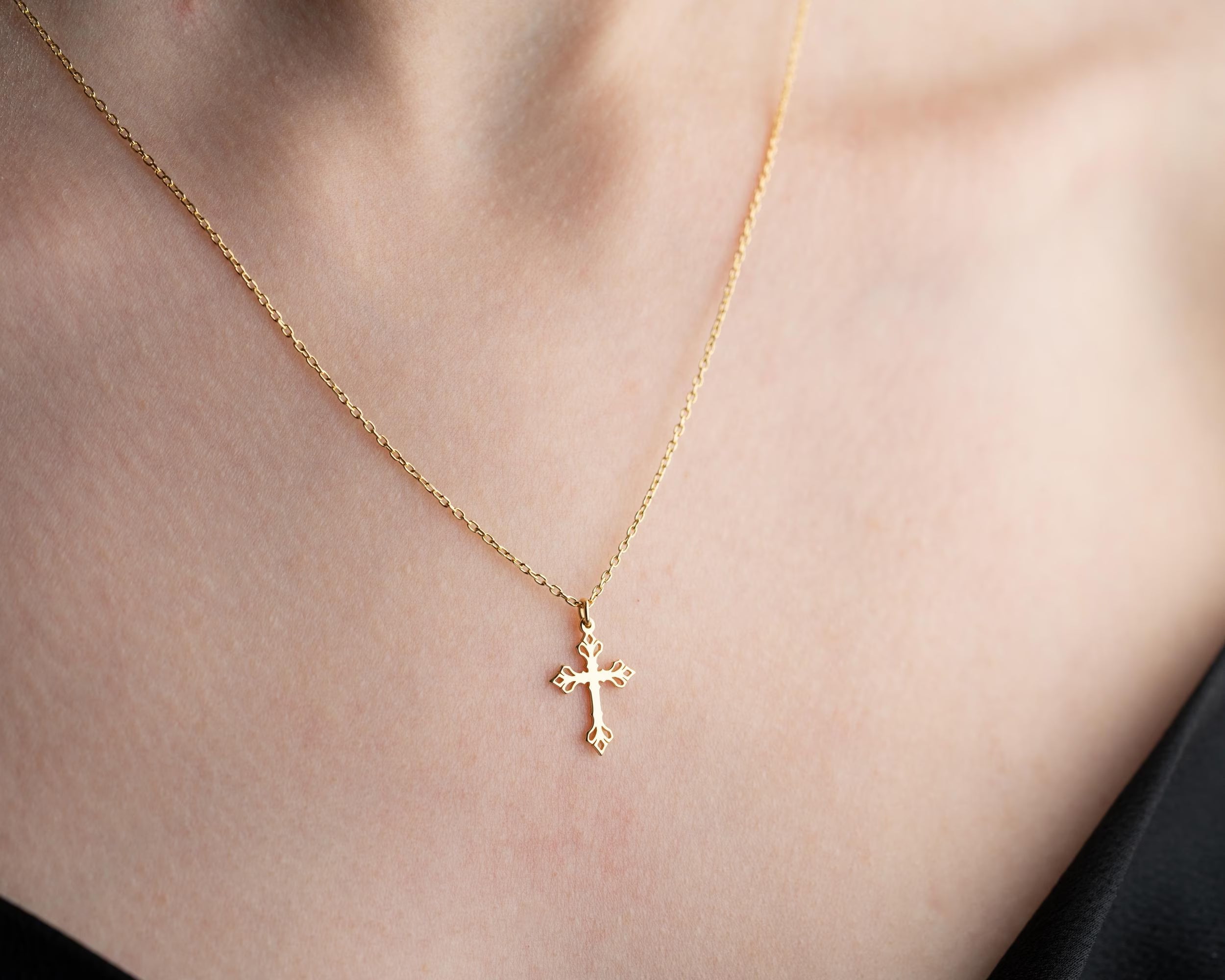Grace & Glow Cross Necklace – Faith Wrapped in Pure Elegance
